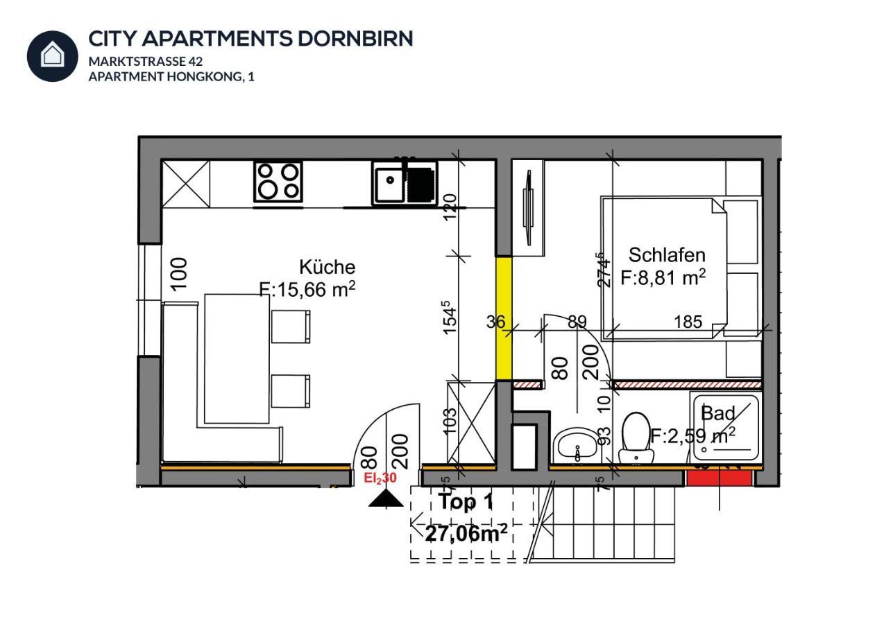 City Apartment Dornbirn, Hongkong 1 Екстер'єр фото